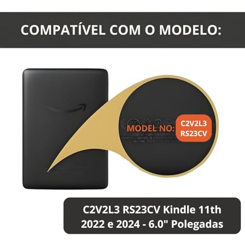 Capa Para Kindle 11ª Geração 6” (Modelos 2022 e 2024 – C2V2L3 e RS23CV) – TPU Flexível – Cantos Reforçados – Ultrafina, Leve e Antichoque – Transparente