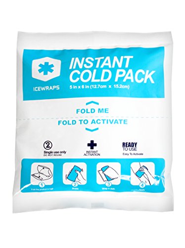 IceWraps 5” x 6” Instant Cold Breakable Ice Packs - Emergency Disposable First Aid Ice Packs - Bulk Case of 50