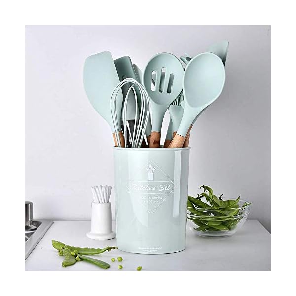 chicNsleek-Kitchen-Utensil-Set-33-Pcs-Non-Stick-Cooking-Silicone-Kitchen-Utensils-Set-with-Holder-Wooden-Handle-Turner-Tongs-Spatula-Spoon-for-Baking-BPA-Free-Heat-Resistant-Kitchen-Gadgets-Tools chicNsleek Silicone Kitchen Utensils Set - 33pcs Non-Stick Cooking Utensils Set with Holder - Silicone Spatula Kitchen…
