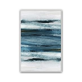 Framed Canvas Wall Art Abstract Color Block Canvas Prints Home Artwork Decoration for Living Room,Bedroom - 16x24 inches