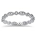 Oxford Diamond Co Marquis & Round Cubic Zirconia Eternity Band .925 Sterling Silver Ring Size 8