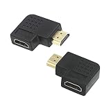 VCE HDMI 90 and 270 Degree Right Angle Male to Female Vertical Flat Adapter 3D 4K Supported