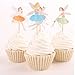 Yunko 24pcs Fairy Girl Wing Party Fun Cup Cake Decorative Toppers Cupcake Decorating Tools for Party