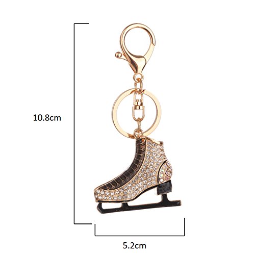 image for Slendima Exquisite Rhinestone Ice Skating Shoes Keychain Women Creativ
