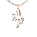 Happy Kisses Cactus Necklace – Desert Pendant – Inspirational Message Card – for Women & Kids (Rose Gold)