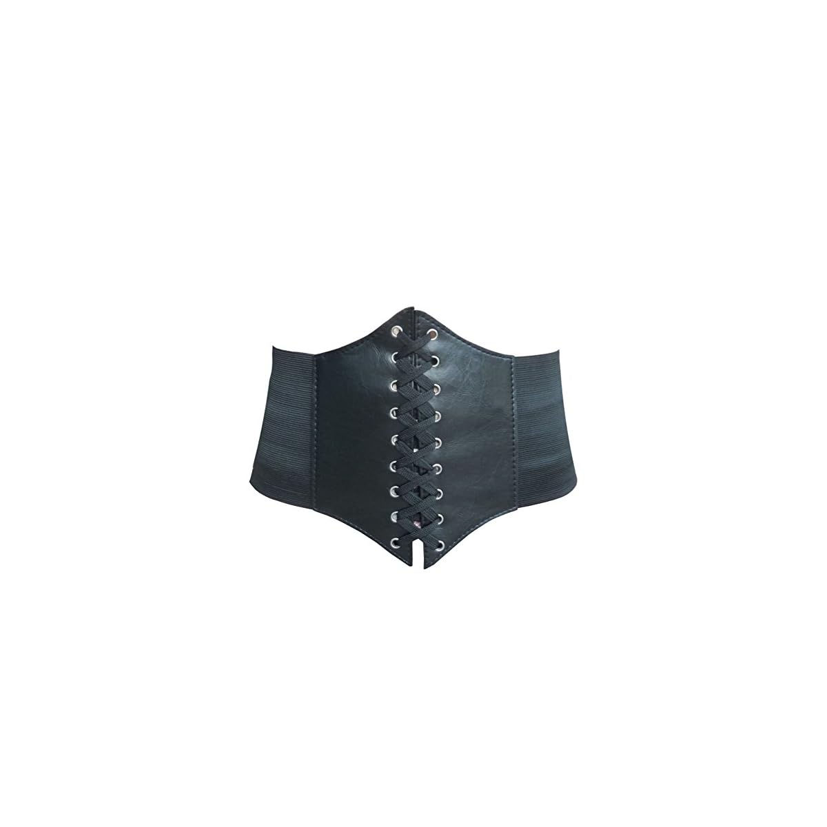 Hoerev Corsets Belt Tops Leather Vest Pirate Halloween Costume Lace Up