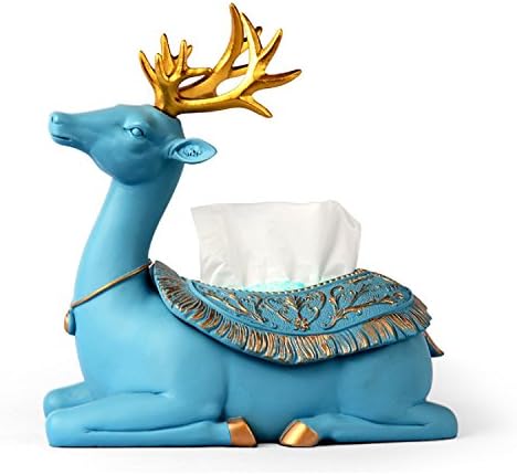 Waineg Small Deer Tissue Box Creative Bedroom Living Room Coffee Table Book Box Home American Simple Resin Decorative Napkin Box