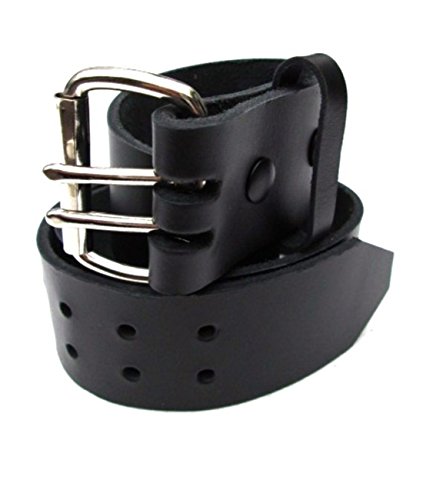 Big & Tall Mens Heavy Duty Black Leather Belt 2" Wide Sizes 46 - 72 (52)