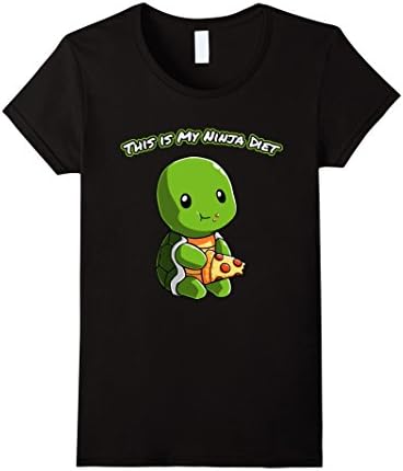 Womens This is My Ninja Diet Funny Pizza Turtle T-Shirt Large Black