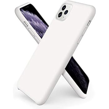 ORNARTO Liquid Silicone Case for iPhone 11 Pro Max, Slim Liquid Silicone Soft Gel Rubber Case Cover for Apple iPhone 11 Pro Max(2019) 6.5 inch-White