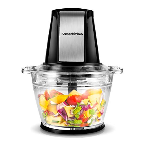 Electric Food Chopper, Bonsenkitchen Food Processors with 1L Glass Bowl