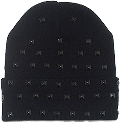 Women's Marialia Classic Studded Beanie Black With Black Studs
