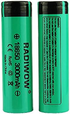 18650 3000mAh 3.7V Battery Lithium Ion Rechargeable Batteries, 2 Pack, High Performance Battery Pack, Flat Top