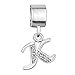 CharmSStory Alphabet Beads K Letter Initial Spacer Clear Synthetic Crystal Charms Compatible For Bracelets