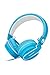 rockpapa 950 Wired Headphones for Kids Girls Boys for School Classroom with Microphone, On-Ear Foldable Corded Headphones with Jack 3.5mm for Laptop Computer Tablet Chromebooks White Blue