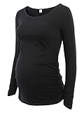 Jinson Women's Motherhood Maternity Tunic Tops Clothes Flattering Side Ruching Pregnancy T-Shirt