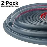 Universal Rubber Car Auto Door Seal Weather Stripping, Self-adhesive Hollow Sealing Strip for Noise Insulation 2/5 Inch Wide X 2/5" Inch Thick,Total 33 Feet Long(2 Rolls of 16.5 Ft Long Each)