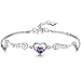 ZENI 925 Silver Women Bracelet Love Heart Angel Wings with 3A 5mm Cubic Zirconia, Package (Purple)
