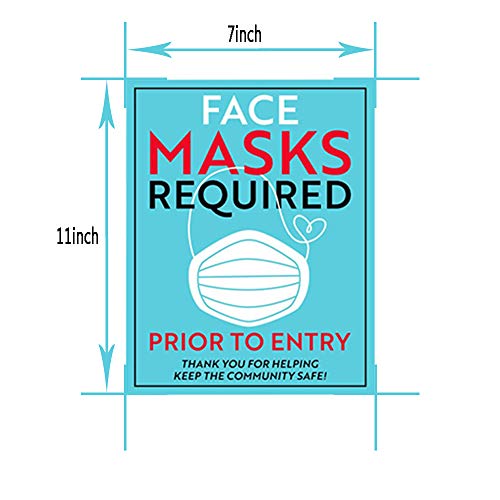 Store Signs 5 7 Waterproof Wear Face Mask Sign Stickers Black Public ...