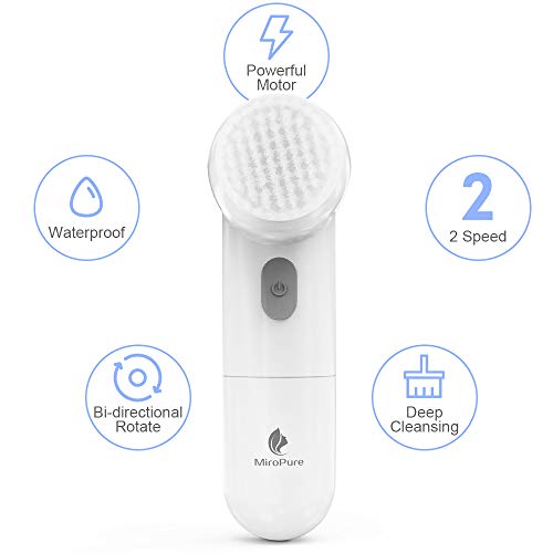 Facial Cleansing Brush, Waterproof Face Brush with 5 Brush Heads,Rotating Deep Cleansing, Gentle Exfoliating, Removing Blackhead for Face and Body