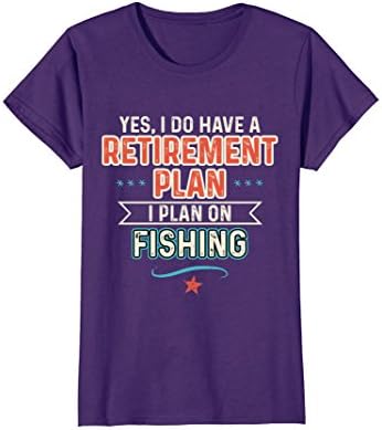 Womens Retirement Plan Fishing Funny Fisherman Gift T-Shirt Large Purple