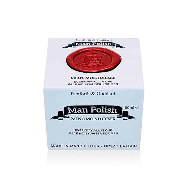 Man Polish Men's Moisturiser - Premium Sensitive Natural Anti Ageing Men's Moisturiser for Face 50ml