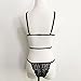 Women's Lingerie,Neartime Underwear Sheer Lace Frenum Strap Hot Bra Top Bustier Set (S)