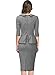 MIUSOL Women's Retro Neck Houndstooth-Print Peplum 1/2 Sleeve Formal Pencil Dress, Gray, Medium
