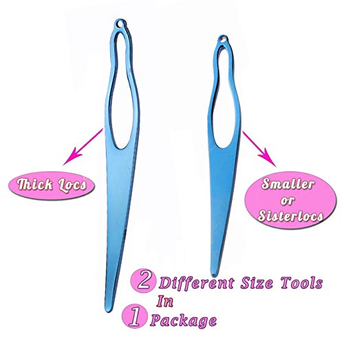 Two Different Size Dreadlocks Tools, Interlocking Tool For Locs, EasyLoc Hair Tool for Dreadlocks, Interlocks or Sisterlocks, Starting and Maintaining Your Locs Easy (Blue)
