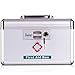 Jssmst Medical Box with Lock - First Aid Box Emergency Medicine Case with Drugs Storage, 15.35 x 9.05 x 8.66 Inches, Silver (MC17023)