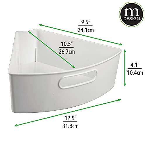 mDesign Kitchen Plastic Lazy Susan Storage Organizer Bins with