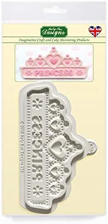 Katy Sue Designs CP0017 Princess Tiara Banner Silicone Mould for Cake Decorating Crafts, Cupcakes, Sugarcraft, Candies