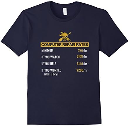 Men's COMPUTER REPAIR RATES t-shirt Medium Navy