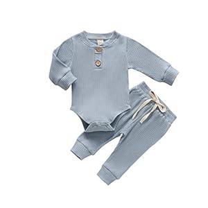 MCVN Pasgeboren Baby Jongens Pyjama Lange Mouw Romper Broek Outfits Baby Geribbelde Herfst Winter Warme Kleding
