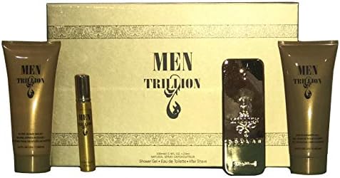 Bouquet Perfume MEN TRILLION, Inspired by 1 MILLION by PACO RABANNE, 4 Pcs Men's Gift Set (Eau De Toilette, Shower Gel, After Shave), Perfect Gift, Spontaneous, Daytime and Casual Use