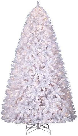 Treetopia Winter White 6 Foot Full Profile Artificial Hinged Holiday Prelit Christmas Tree with Clear White Lights, On/Off Foot Pedal, & Premium Stand