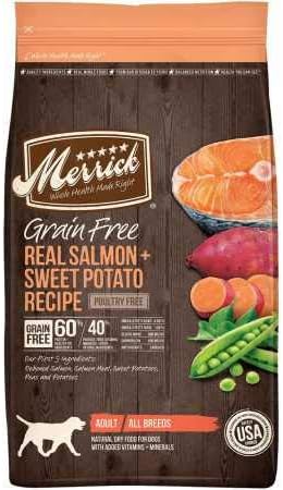 merrick grain free real salmon sweet potato recipe dry dog food
