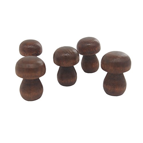 Best M Natural Handmade Wood Mushroom Refrigerator Magnets, Wooden Fridge Magnets (Coffee)