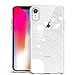 Unov Case Compatible with iPhone XR Case Clear with Design Slim Protective Soft TPU Bumper Embossed Pattern 6.1 Inch (White Universe)