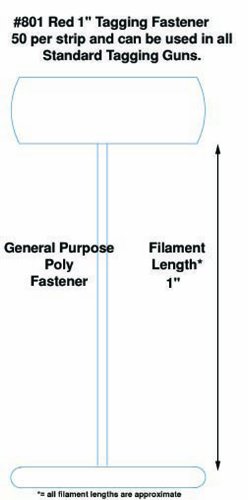 Tach-It 801 1" Long Red General Purpose Standard Tagging Fastener (Pack of 5000) - Thumbnail 2