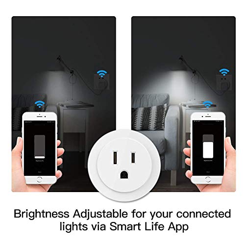 WiFi Smart Power Dimmer Plug Socket Brightness Adjust Timer Plug Tuya Smart Life App Compatible for Amazon Alexa Google… - Image 2