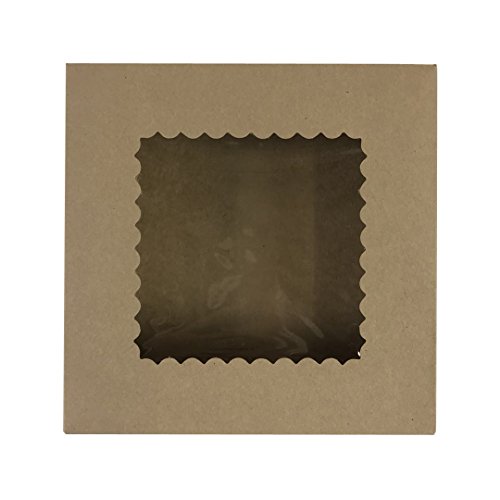 Black Cat Avenue 8" x 8" x 2 1/2" Kraft WindowÂ GluedÂ 4 Corner Beers Cake Bakery Box 5 Count