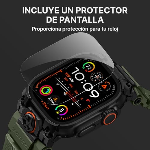 Bandletic Compatible with Apple Watch Band Ultra 3 2 1 49mm, Soft Silicone Sport Comfort Resistant Breathable Band with Protective Film, Only for iWatch Ultra 49mm Bands for Men Women