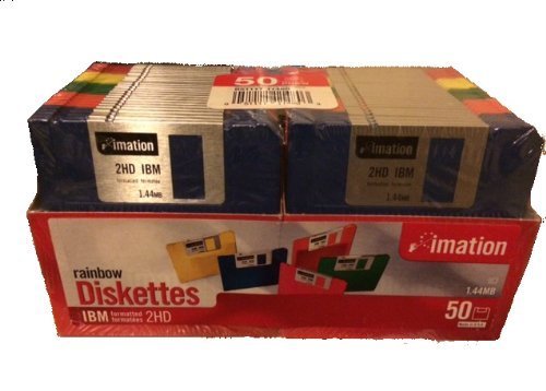 Imation 50 Ct Rainbow Diskettes IBM 2HD 1.44MB (Discontinued)