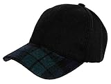 Funky Junque's Adjustable 6 Panel Faux Wool Felt Plaid Bill Baseball Cap Hat