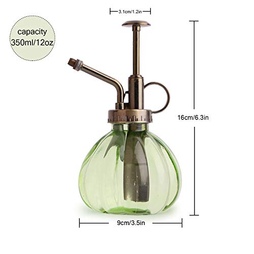 Yeeco Plant Mister, Plant Watering Can Vintage Flower Water Spray Bottle Glass Plant Atomizer with Pump for Terrariums Flowers Potted Plants - Green