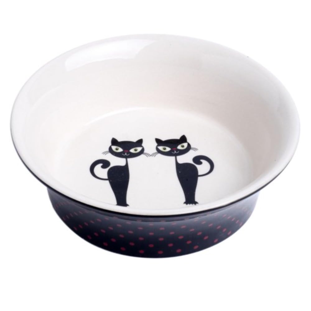 Petface Silhouette Cats Ceramic Cat Bowl