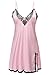 Ekouaer Sleepwear Women's Sexy Lingerie Satin Nightdress Lace Chemise Nightgown Silk Slips Loungewear XS-XXL