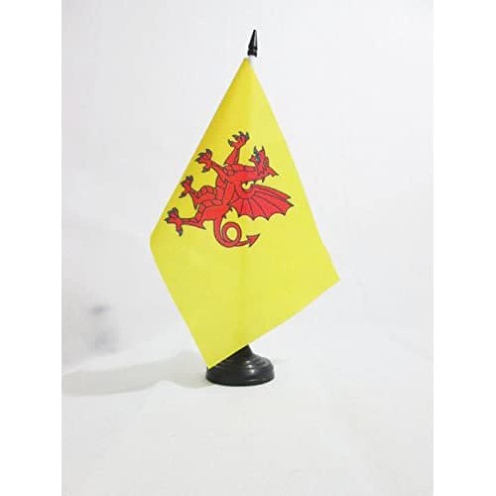 AZ FLAG Somerset New county Table Flag 5'' x 8'' - Somerset New county Office Decoration 100% Polyester 21 x 14 cm - Mini Desk Flag with Pole and Black Plastic Base