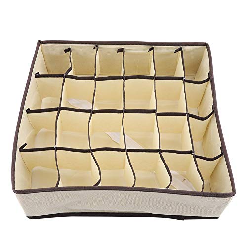 FTVOGUE Foldable Storage Box Drawer Organiser for Bra Underwear Sock(24 Grids)